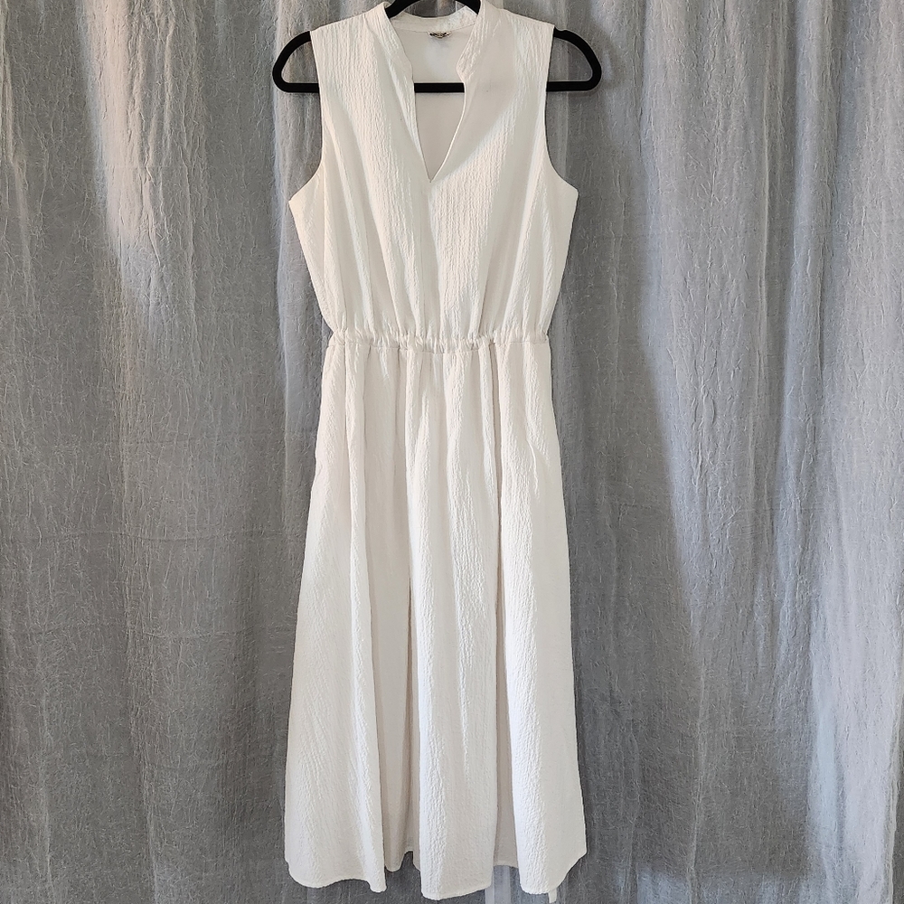 anne klein white sleeves dress